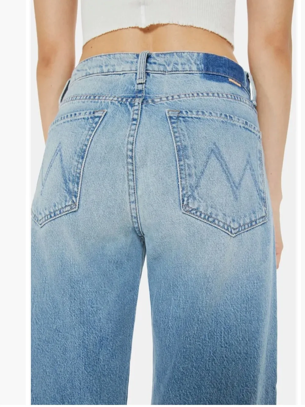 MOTHER Dodger Ankle Jeans in Leap of Faith Wide Leg Size 24